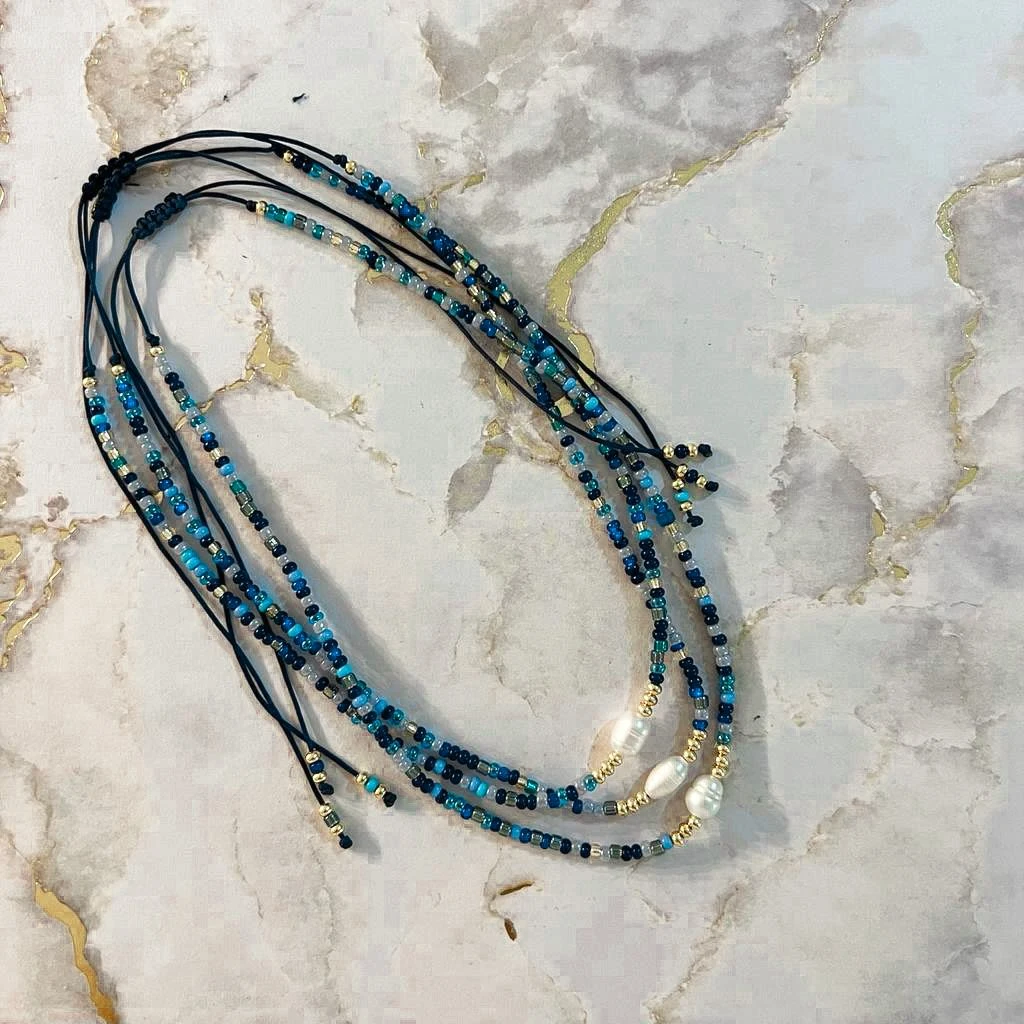 Kana's Chockers  Blue – Kanas Bracelets By July D