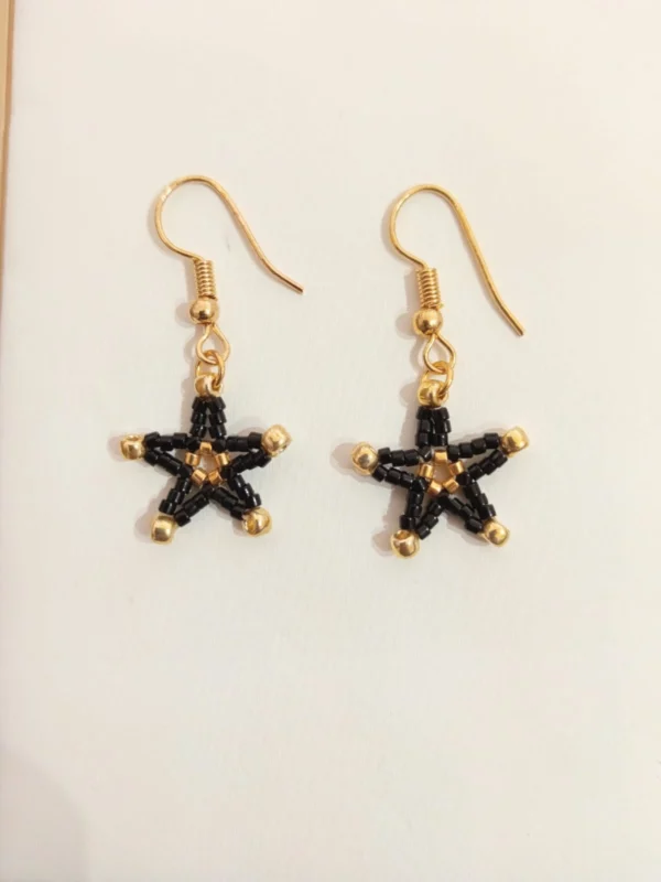 Earrings Lucky Star - Kanas By July D - black
