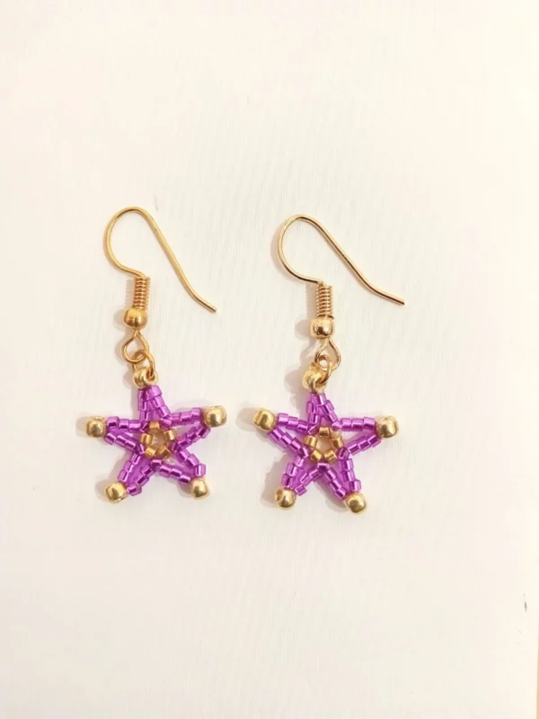 Earrings Lucky Star - Kanas By July D - magenta