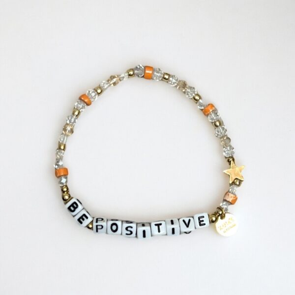 Handmade "Be Positive" inspirational bead bracelet.